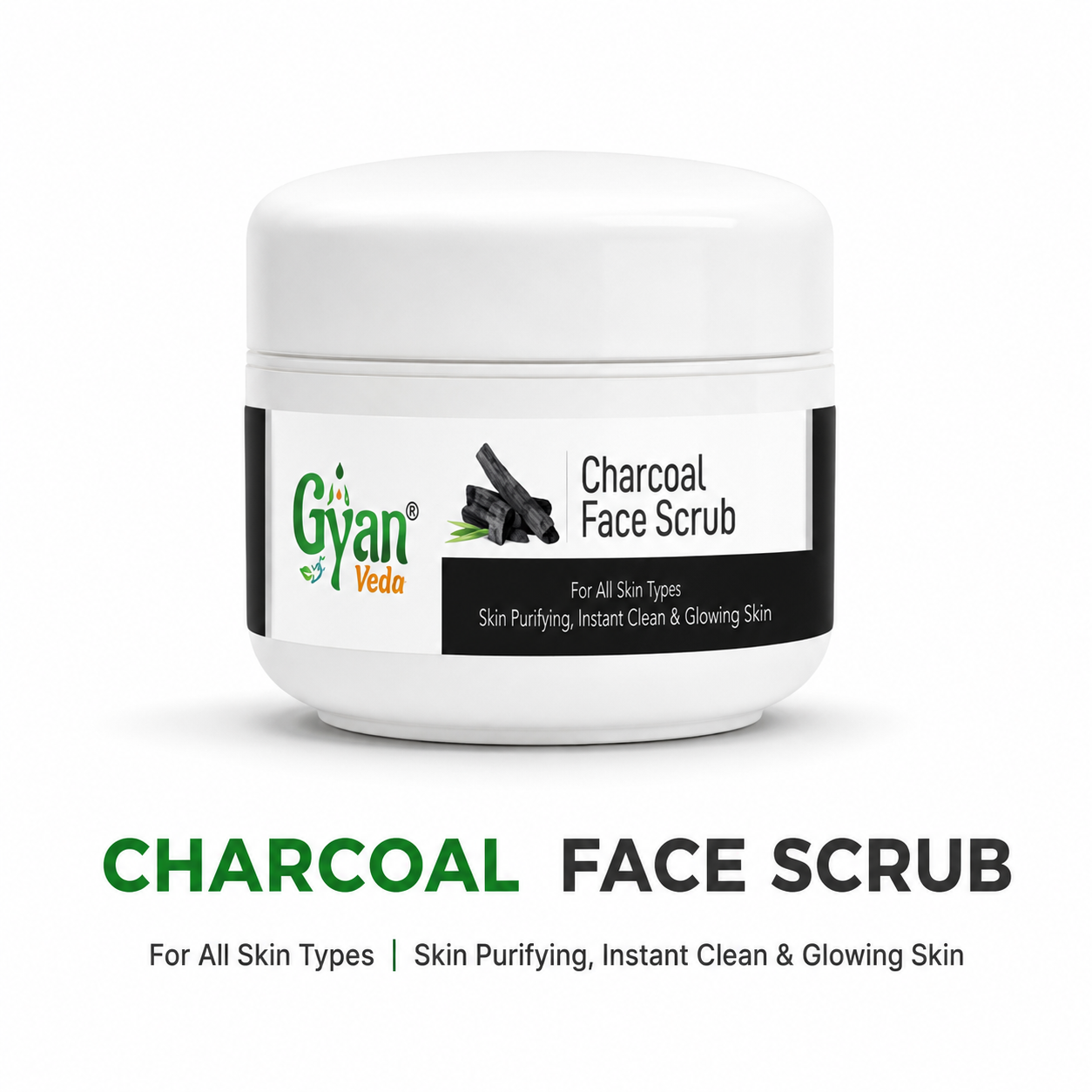 Activated Bamboo Charcoal & Apricot Seed Powder Face Scrub - Gyanveda