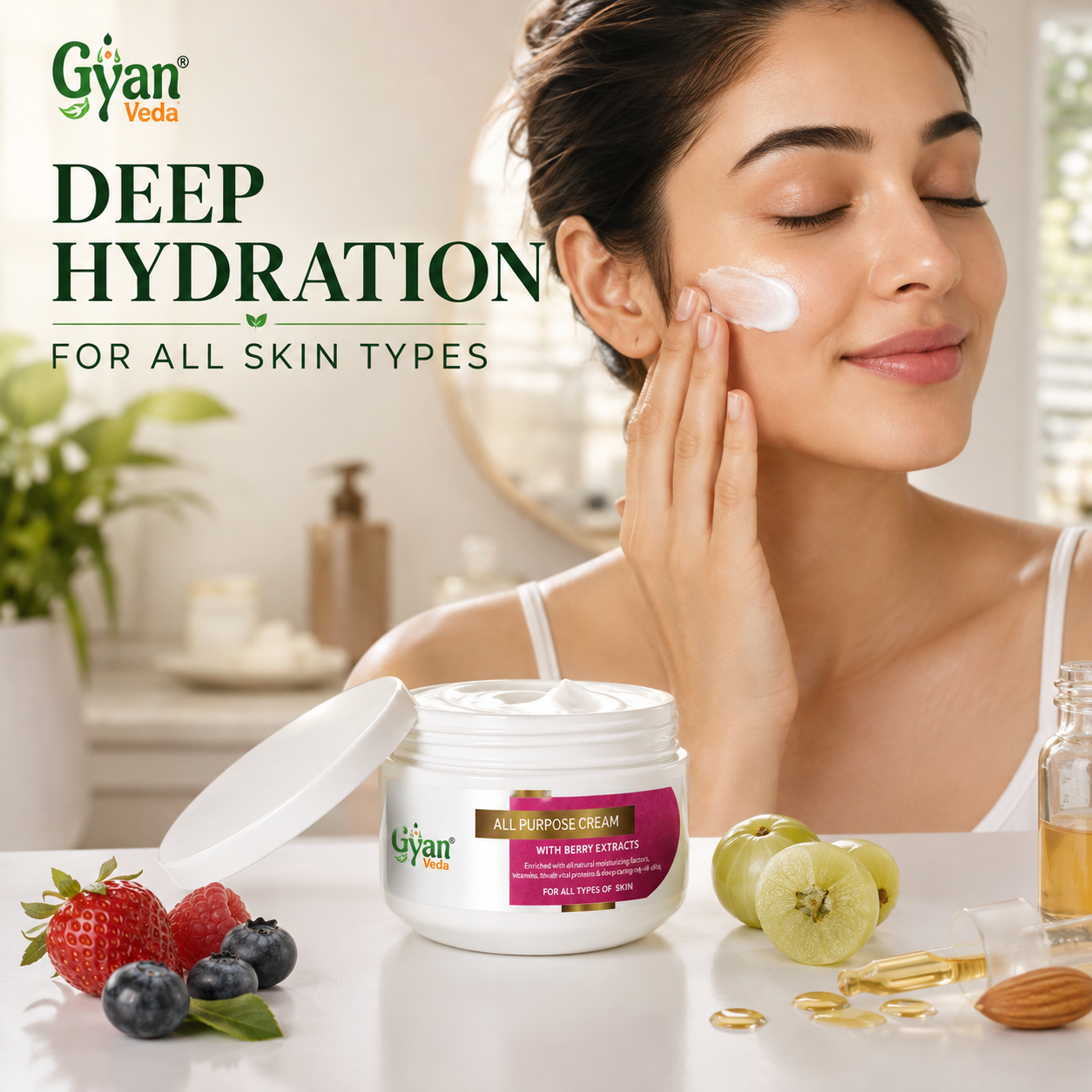 Gyan Veda All Purpose Cream – Herbal Moisturizing Cream for Soft, Hydrated & Nourished Skin