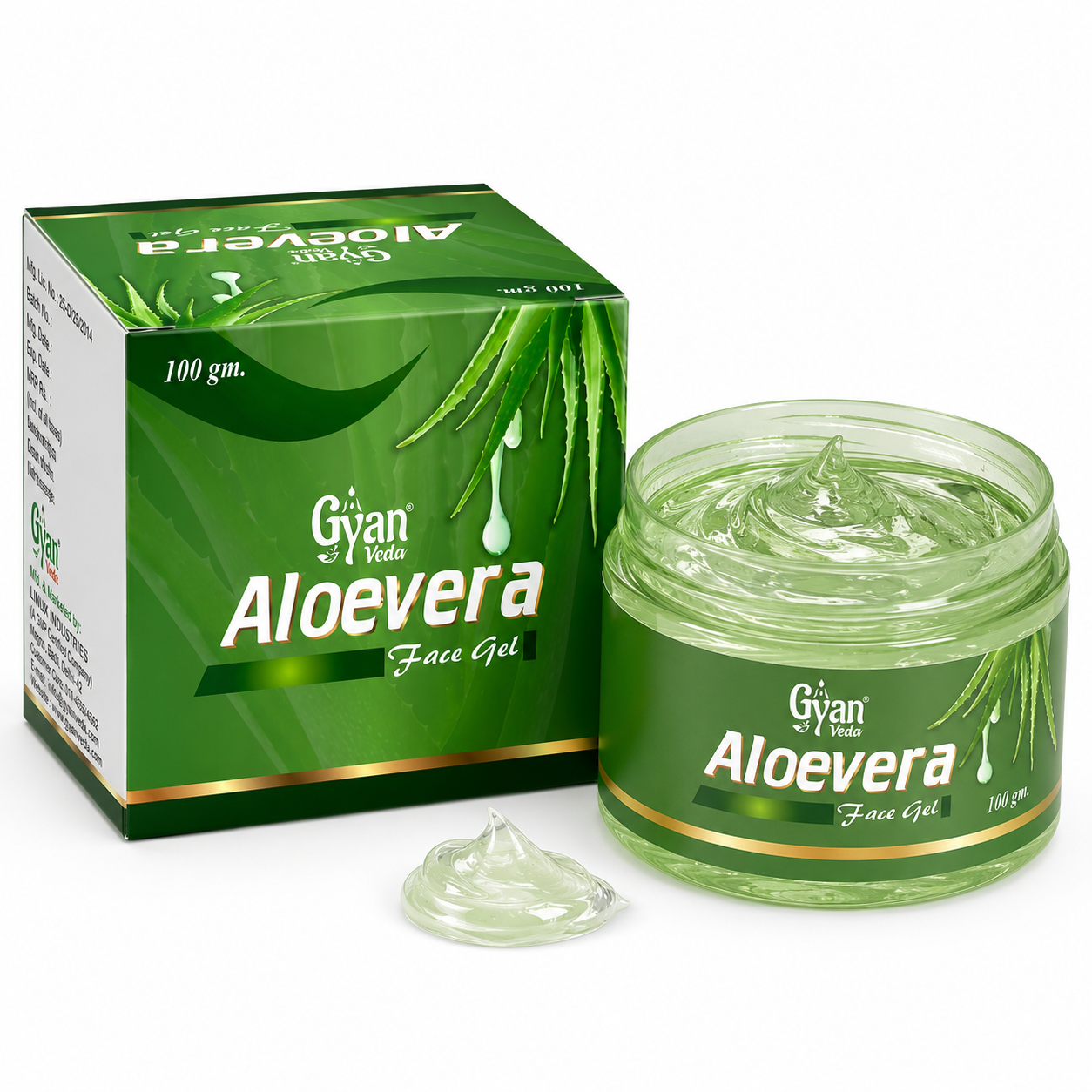 Aloe Vera Face Gel with Amla, Jatamansi, Gulab & Tulsi | Gyanveda
