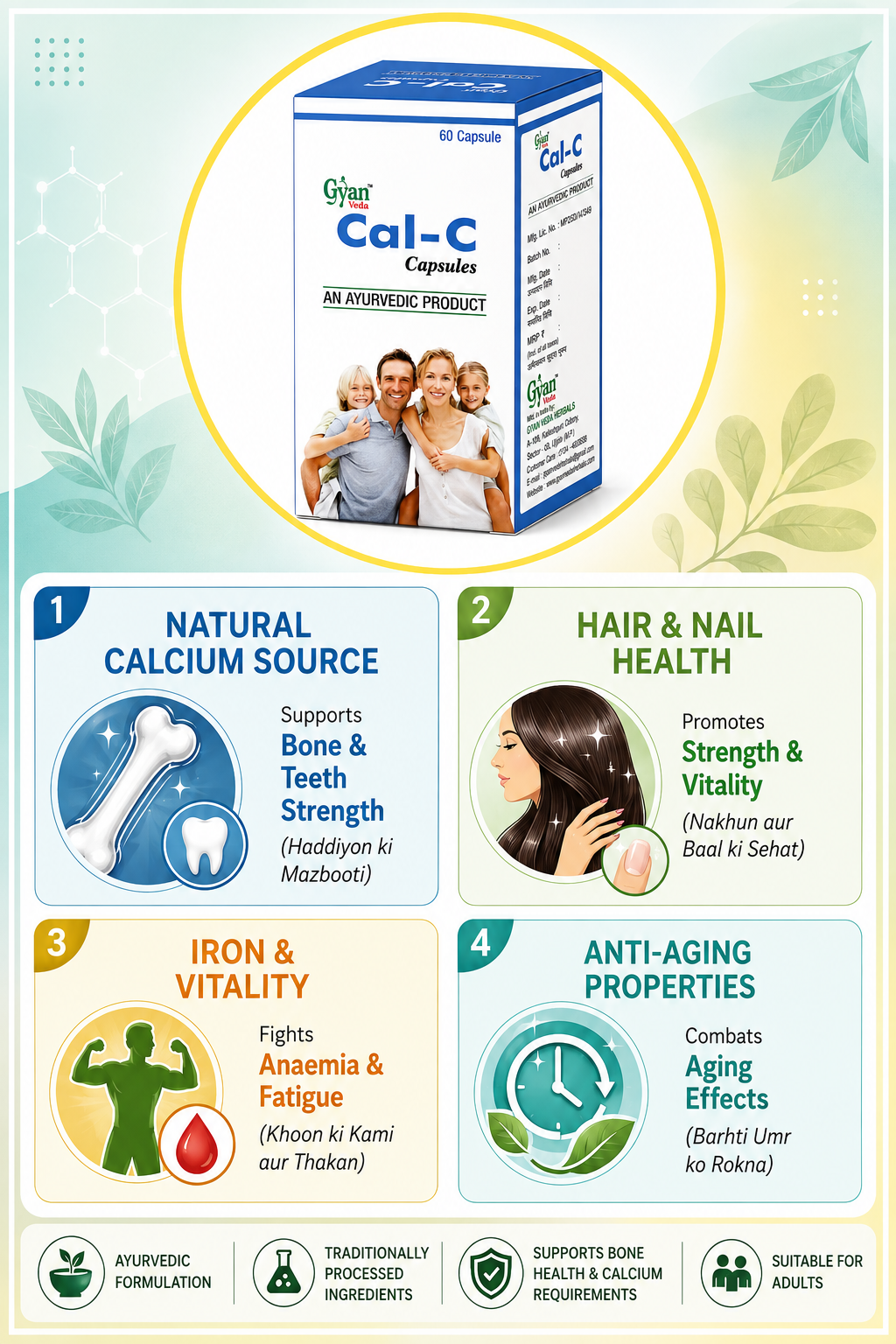 Cal-C Capsules – Natural Calcium & Bone Strength Supplement