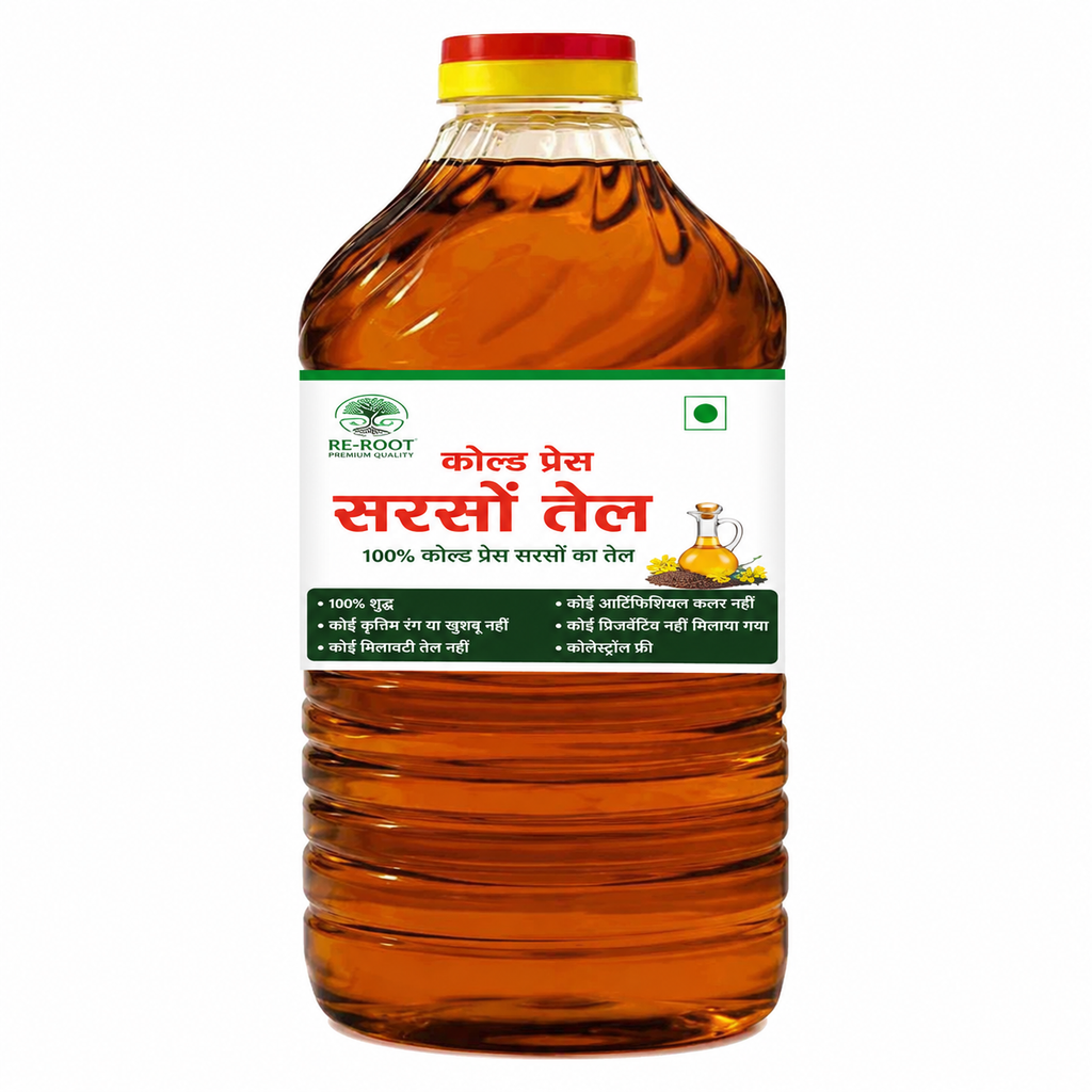 Cold Pressed Mustard Oil 1 Litre - Pure Mustard Seed Oil for Cooking
