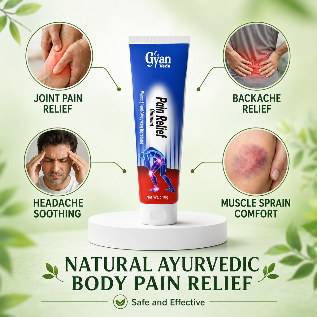 Pain Relief Ointment with Camphor, Eucalyptus - Herbal Joint & Muscle Care | Gyanveda