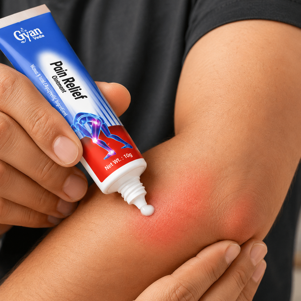 Pain Relief Ointment with Camphor, Eucalyptus - Herbal Joint & Muscle Care | Gyanveda