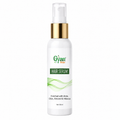 A 100 ml white plastic bottle of Gyan Veda Hair Serum with a gold metallic collar and a clear spray nozzle, shown on a solid white background.