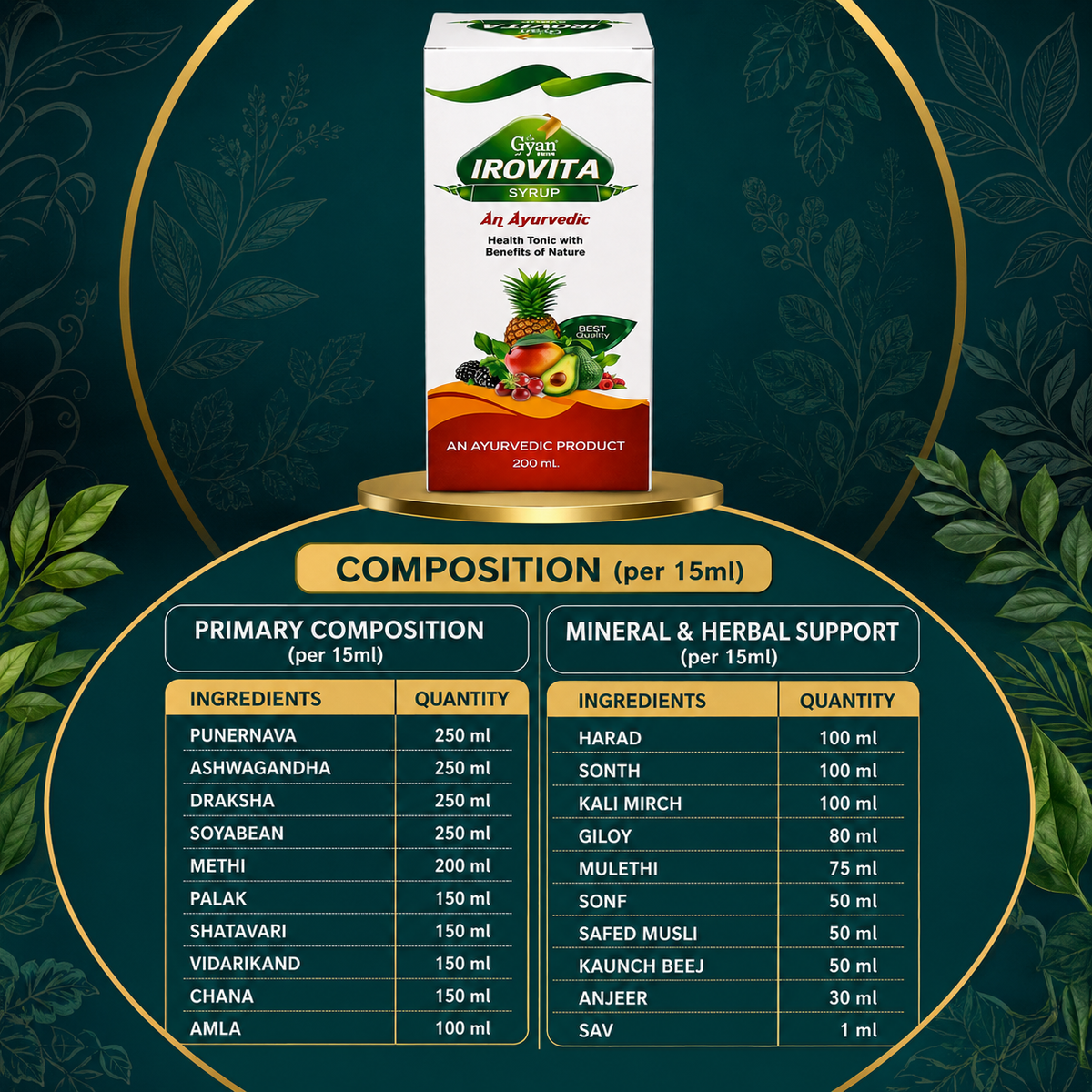 Irovita Syrup - Ayurvedic Health & Wellness Tonic