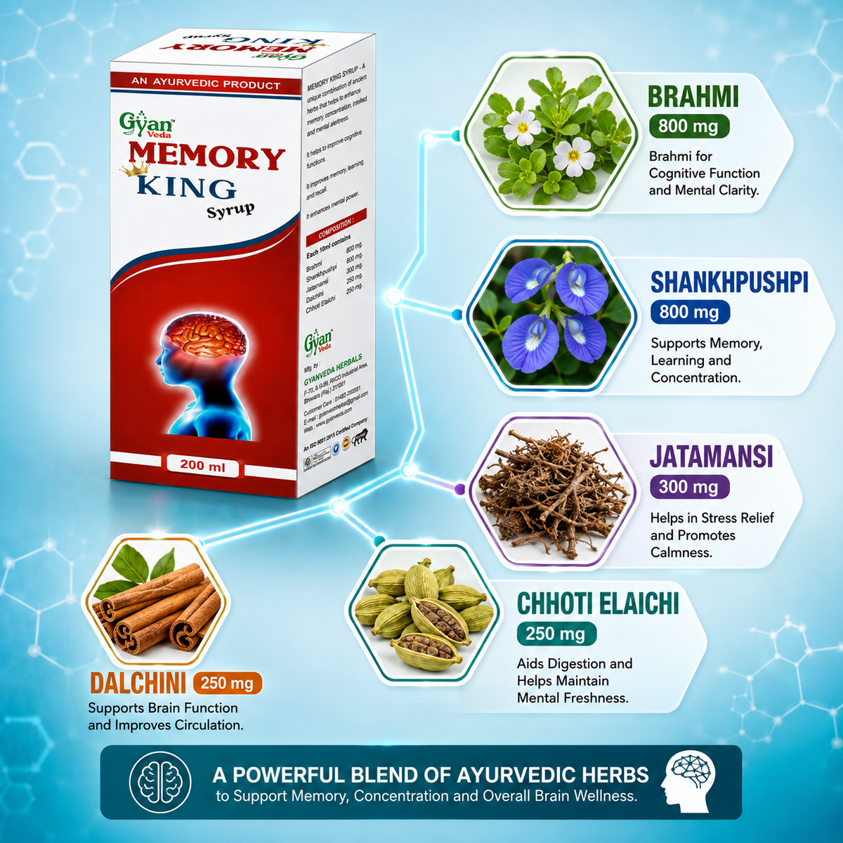 Ayurvedic Memory King Syrup for Brain & Memory Support