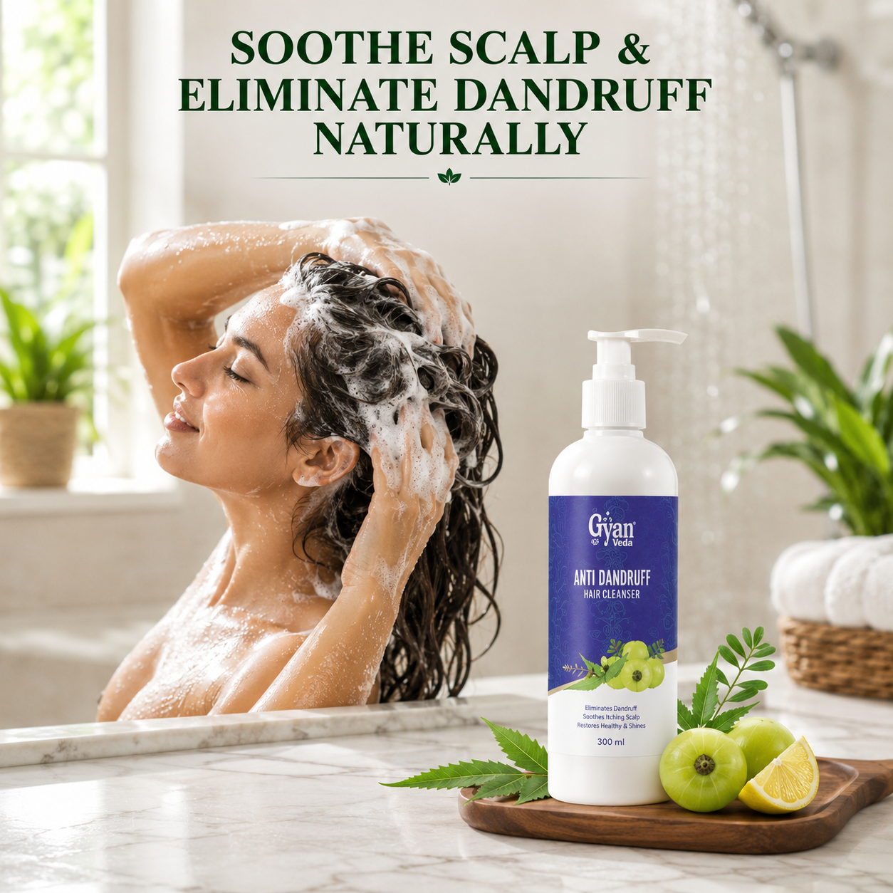 Anti Dandruff Hair Cleanser with Neem & Amla - Gyanveda