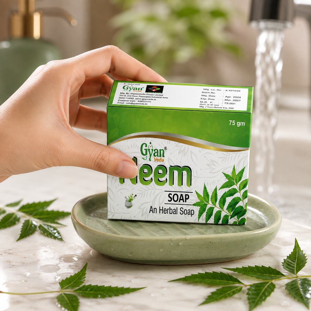 Neem Bath Soap 75g Ayurvedic Herbal Cleansing | Gyanveda
