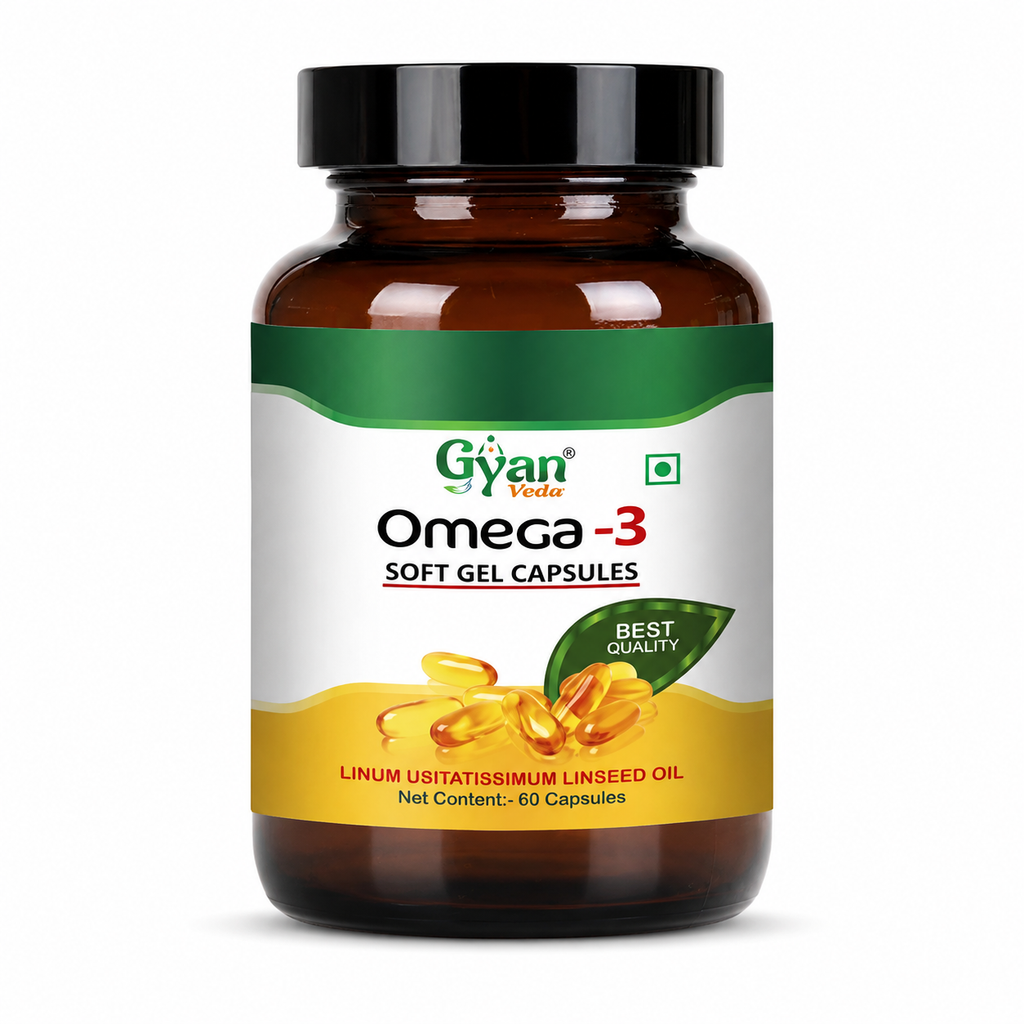 Omega-3 Softgel Capsules | Flaxseed Oil | Gyanveda Herbals