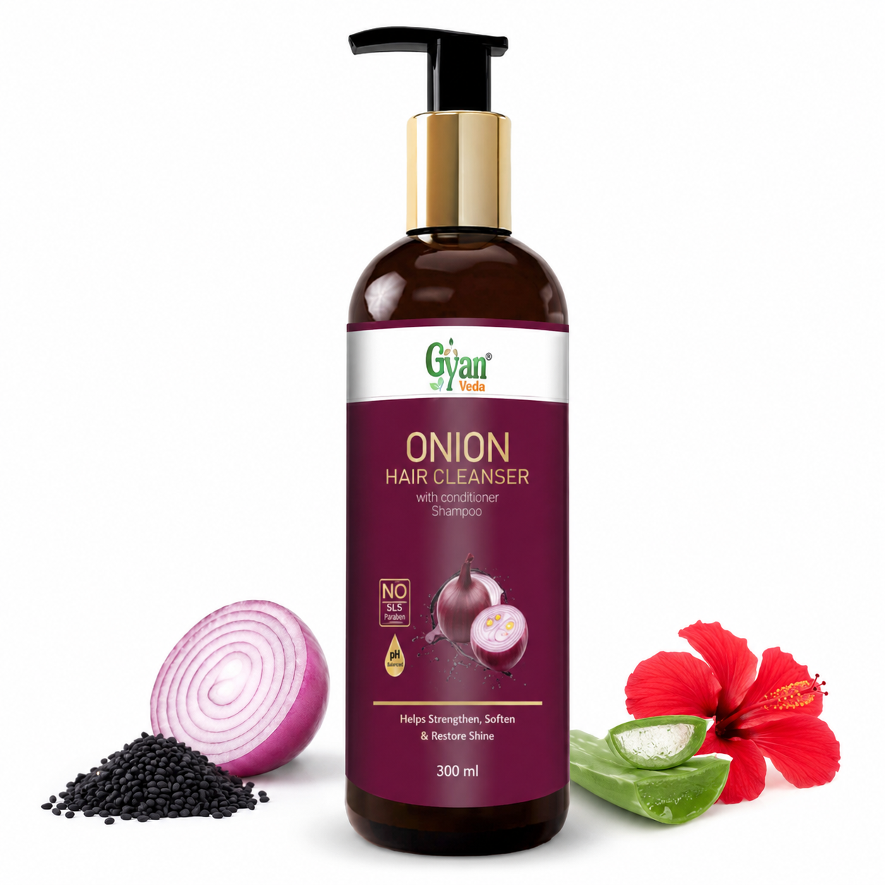 Onion Hair Cleanser with Red Onion & Black Seed | Gyanveda