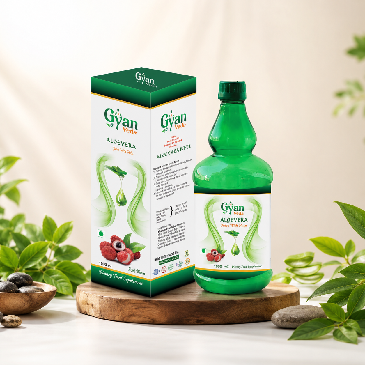 Pure Aloe Vera Juice with Panch Tulsi & Saunf (1000 ml)