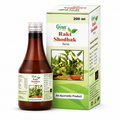 A bottle of Gyan Vaidya Rakt Shodhak Syrup next to its green and white retail box, displayed on a clean white background.