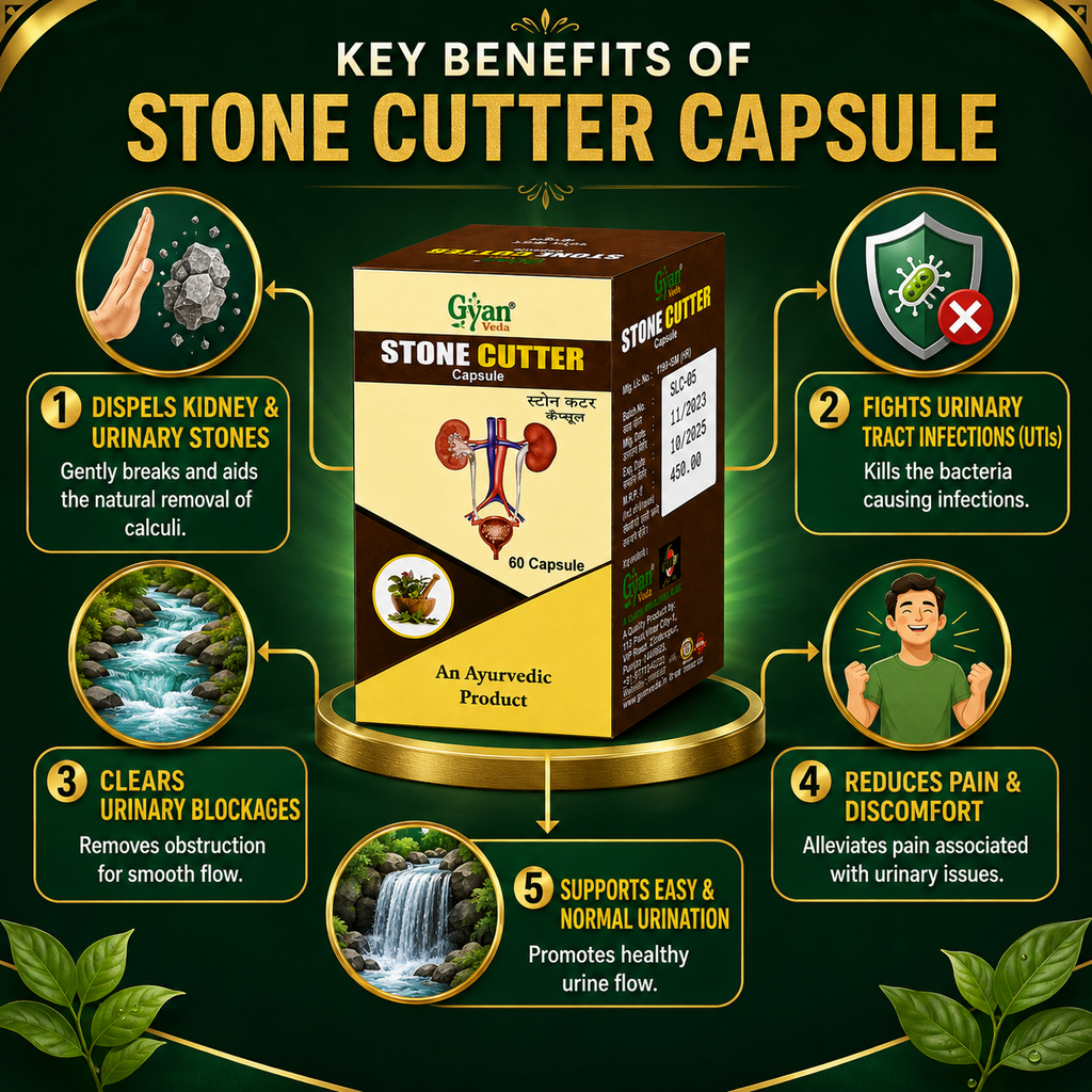 Stone Cutter Capsules | Kidney Stone Support | Gyanveda Herbals